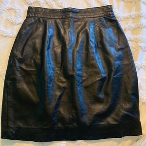 Genuine Italian Leather Black Mini Skirt